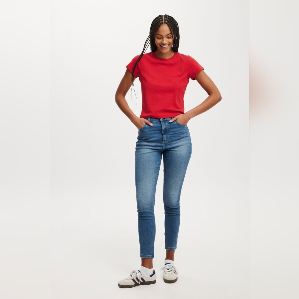 Cotton On Curvy High Stretch Skinny Jeans Freshwater Blue Women's Size 32 NWT